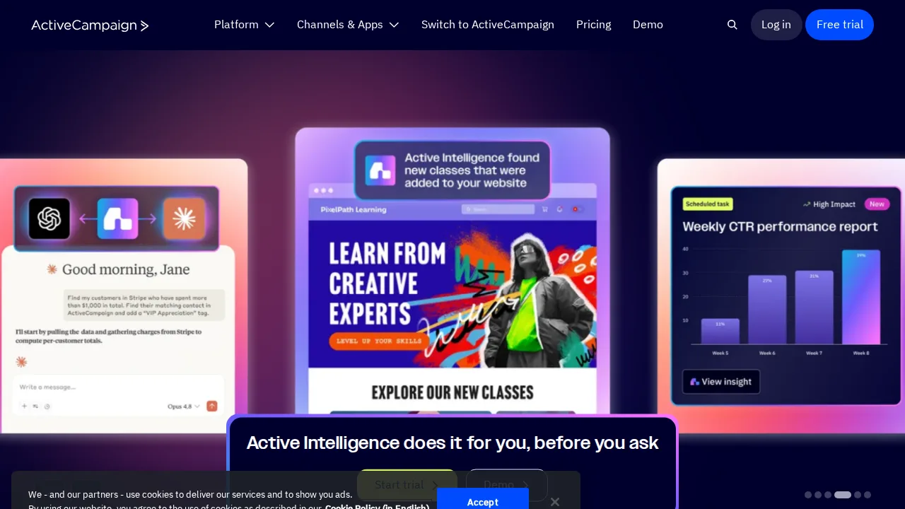 ActiveCampaign Product interface (marketing site capture)