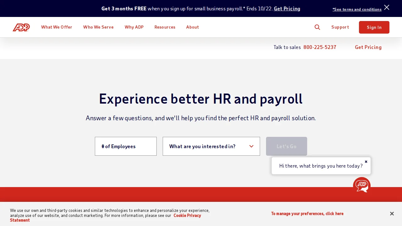 ADP Product interface (marketing site capture)