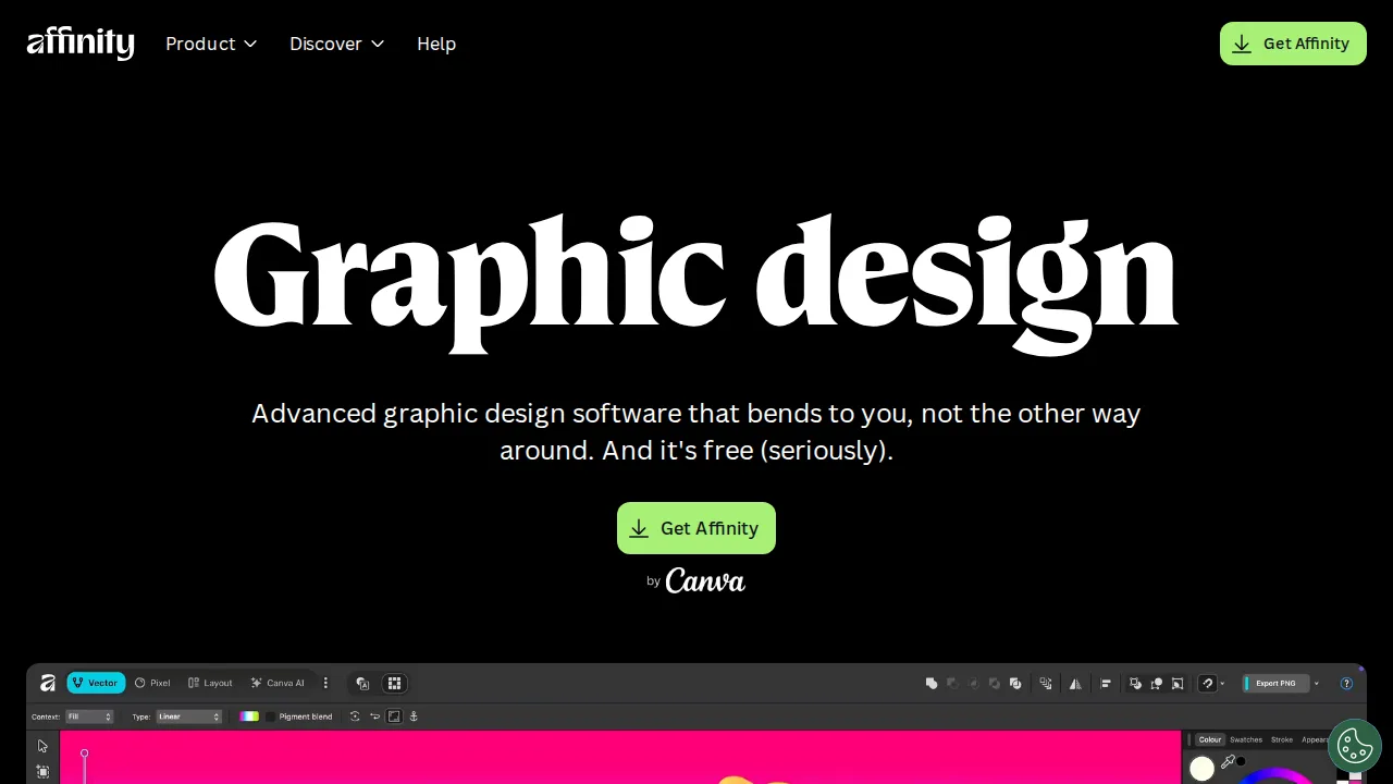 Affinity Designer Product interface (marketing site capture)