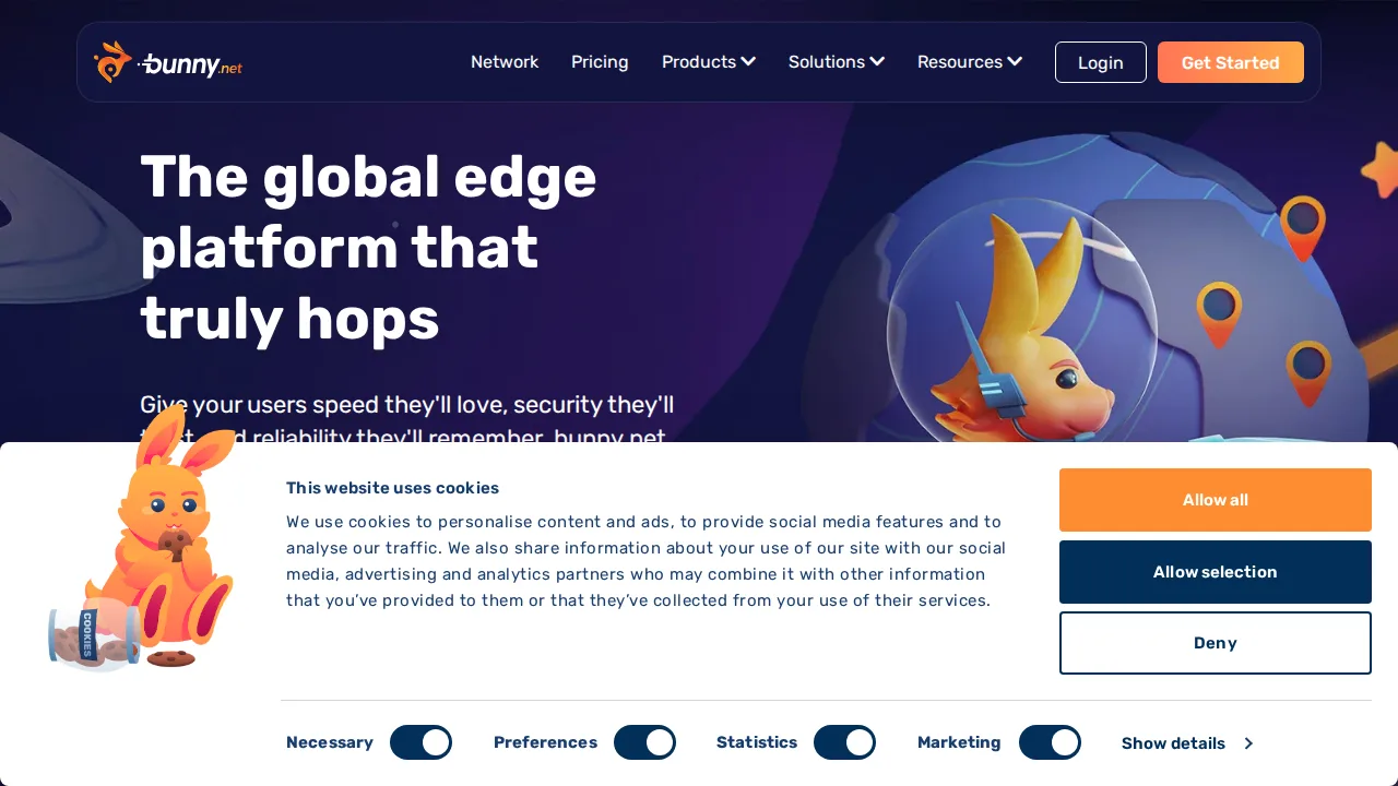 Bunny.net Product interface (marketing site capture)