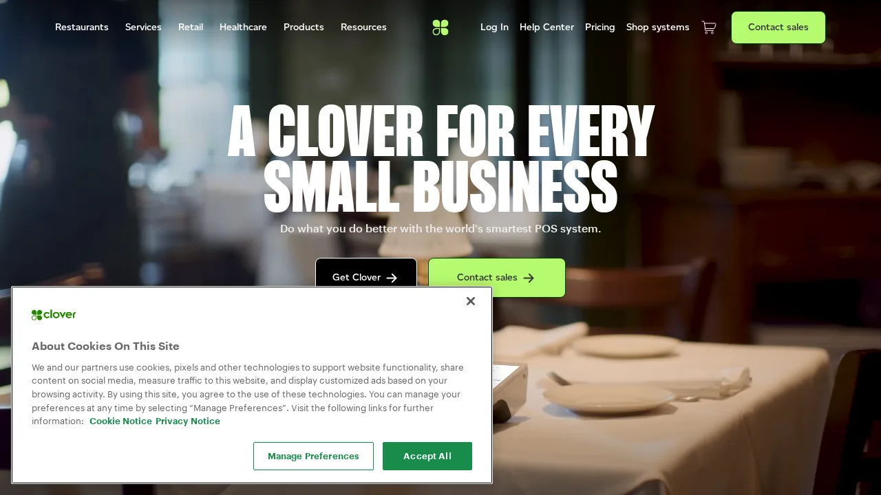 Clover Product interface (marketing site capture)