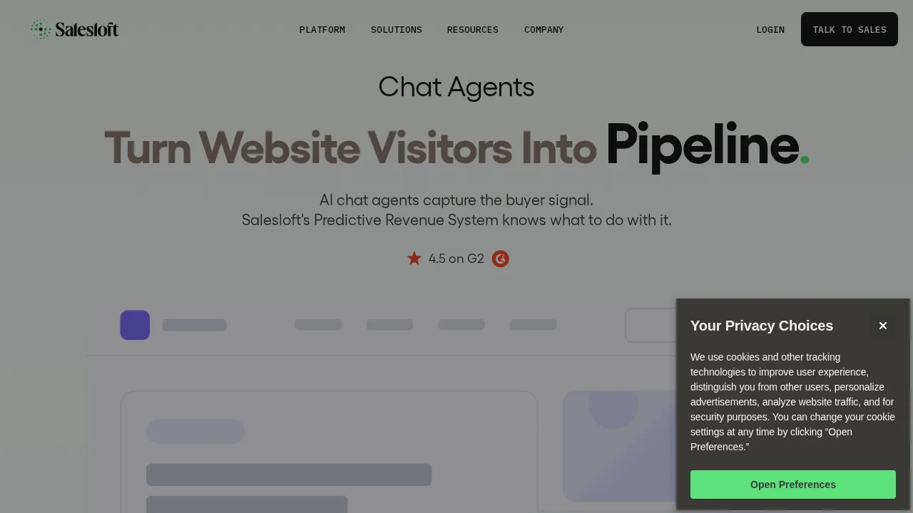 Drift Interface do produto (captura do site)