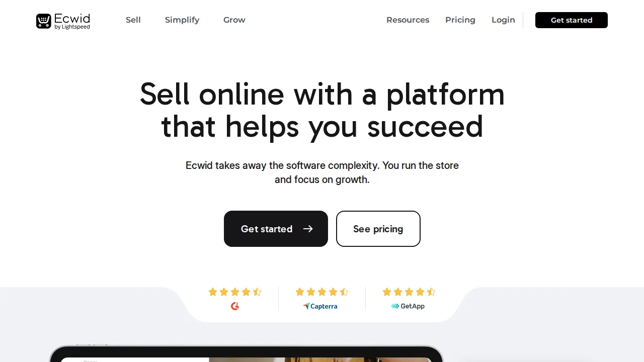 Ecwid Product interface (marketing site capture)