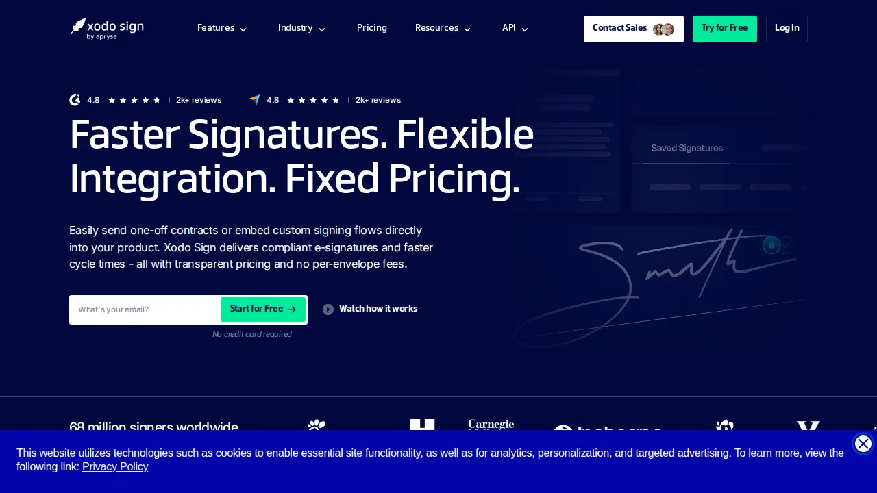 eversign Product interface (marketing site capture)