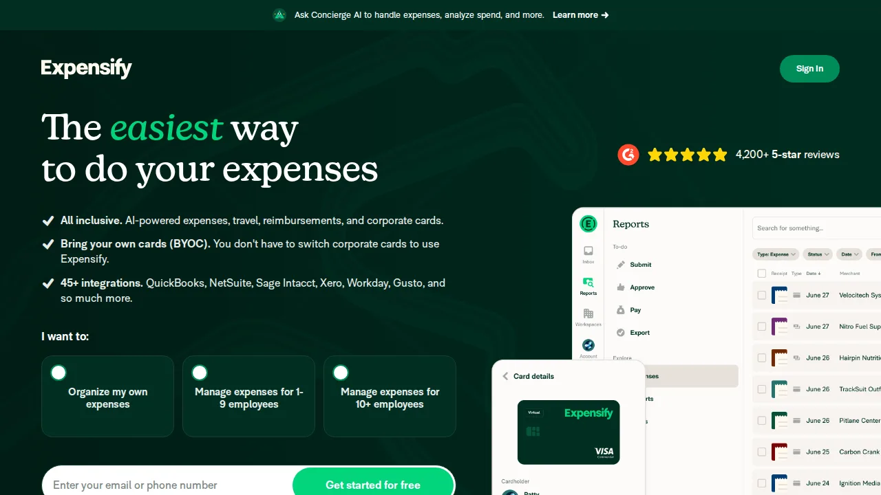 Expensify Product interface (marketing site capture)