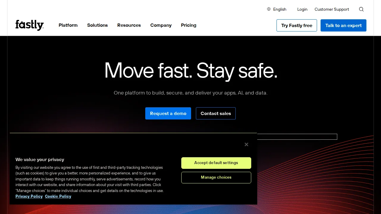 Fastly Product interface (marketing site capture)