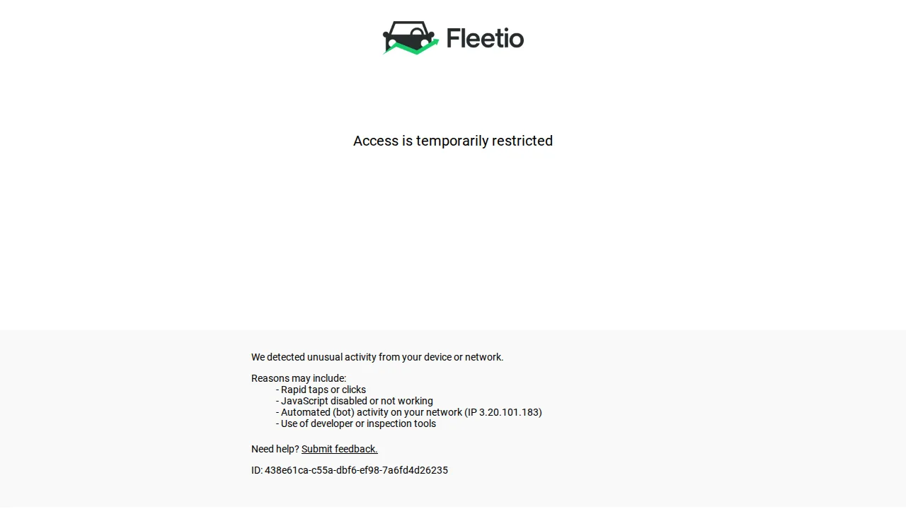 Fleetio Product interface (marketing site capture)