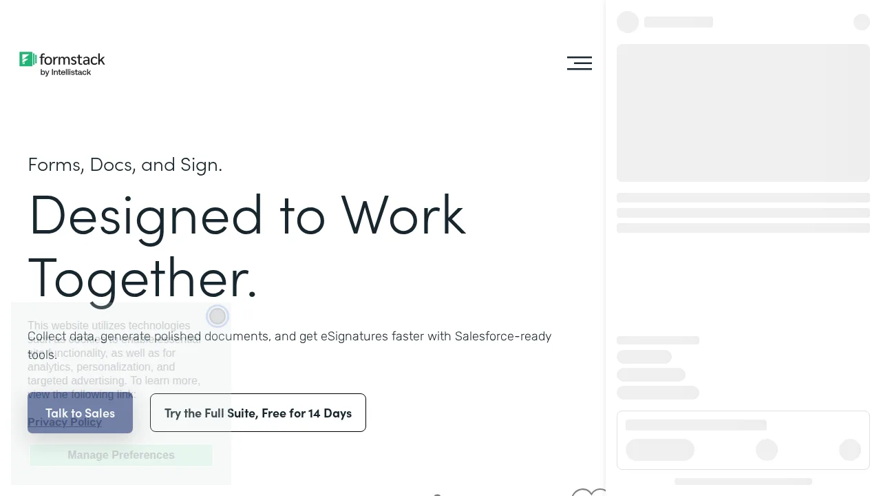 Formstack Product interface (marketing site capture)