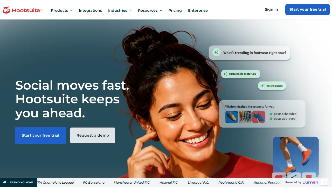 Hootsuite Product interface (marketing site capture)