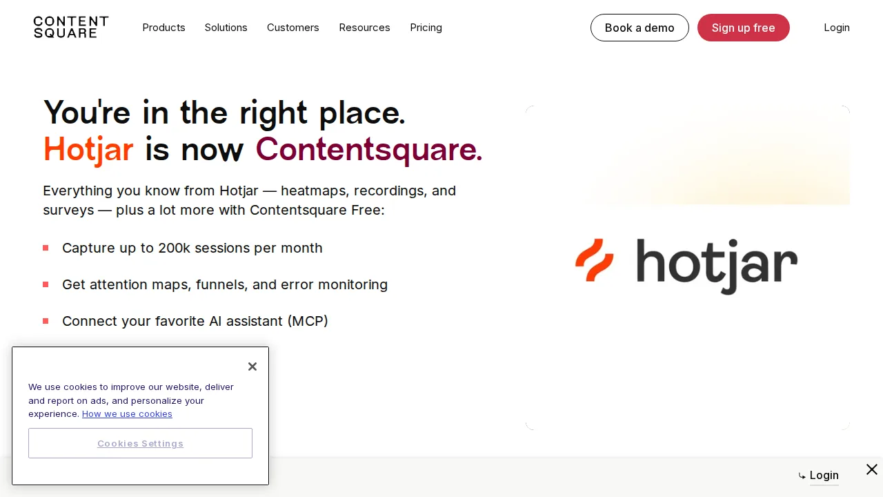 Hotjar Product interface (marketing site capture)
