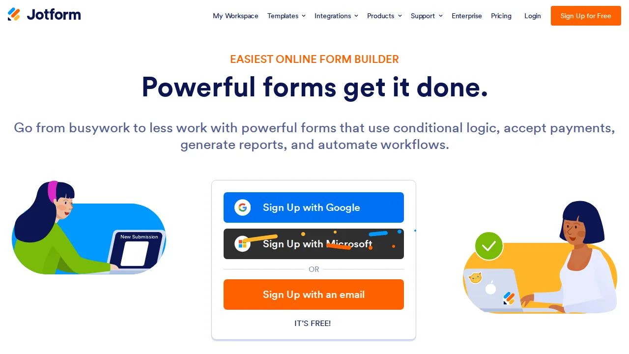 Jotform Product interface (marketing site capture)