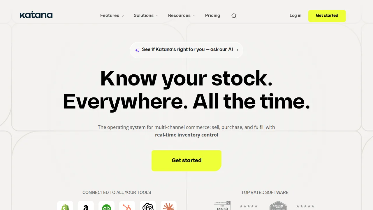 Katana Product interface (marketing site capture)