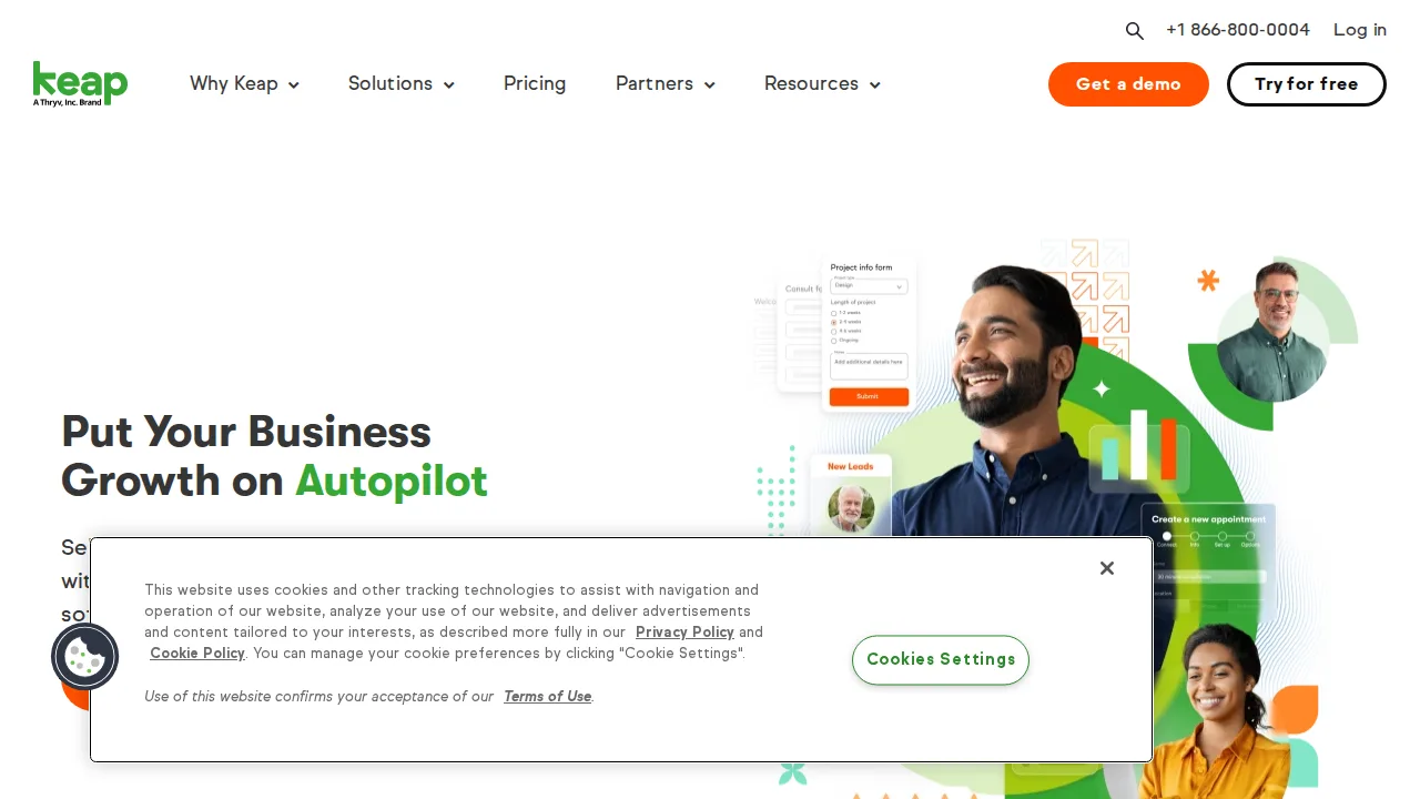 Keap Product interface (marketing site capture)