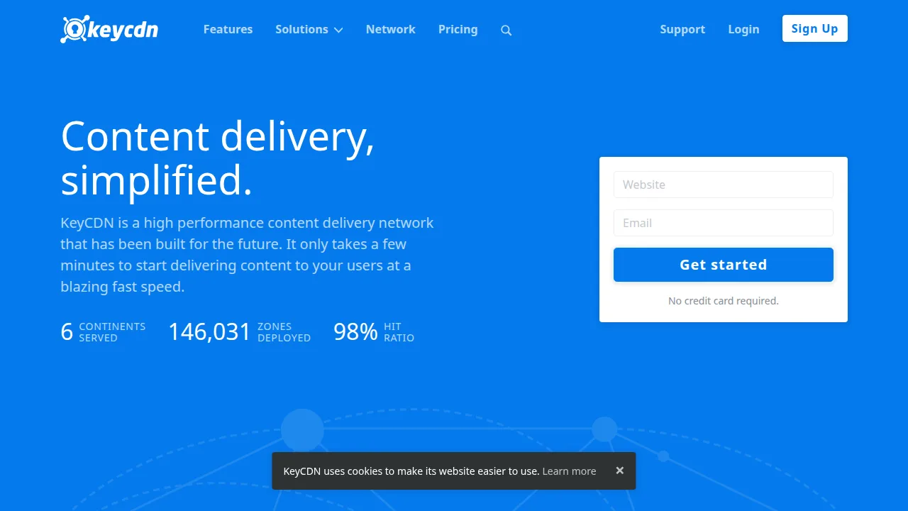 KeyCDN Product interface (marketing site capture)