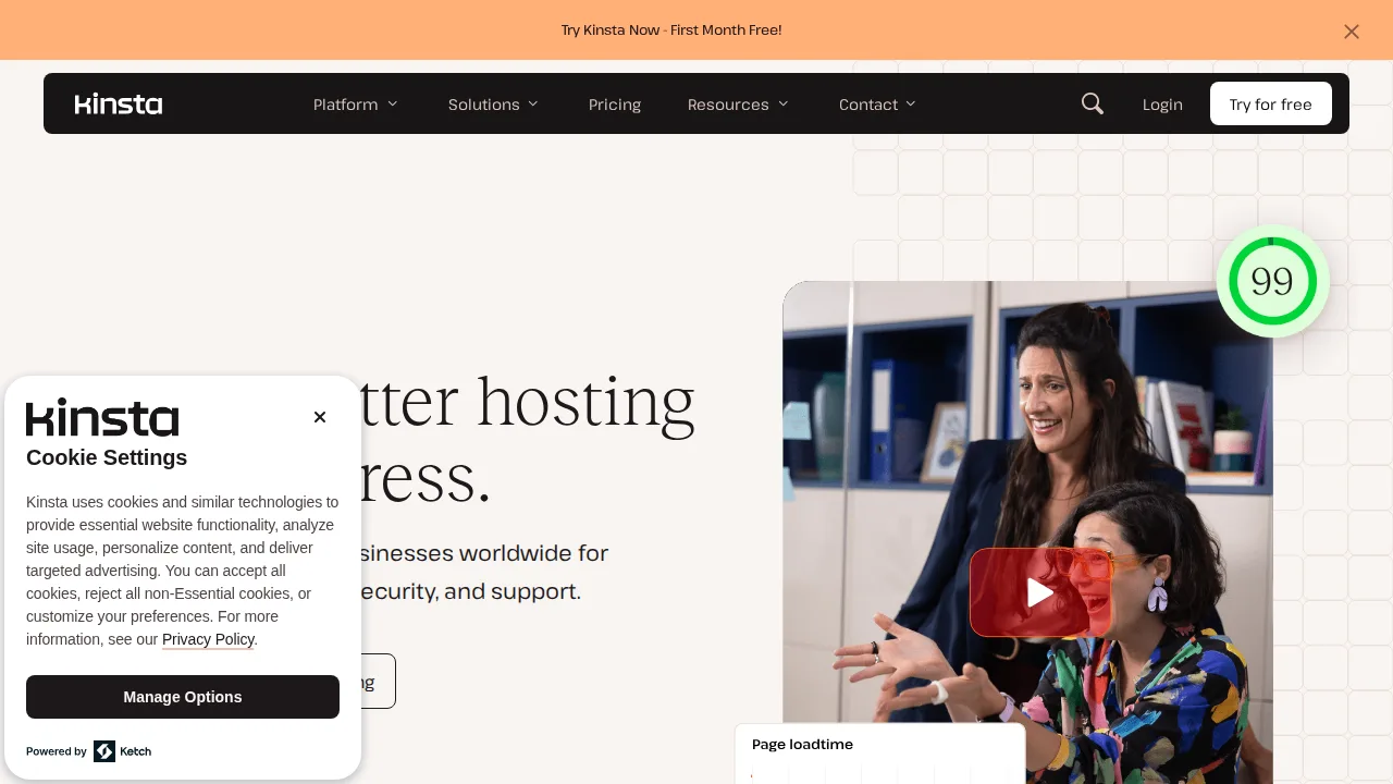 Kinsta Product interface (marketing site capture)