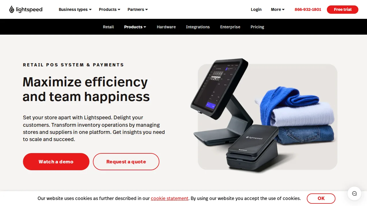 Lightspeed Retail Product interface (marketing site capture)