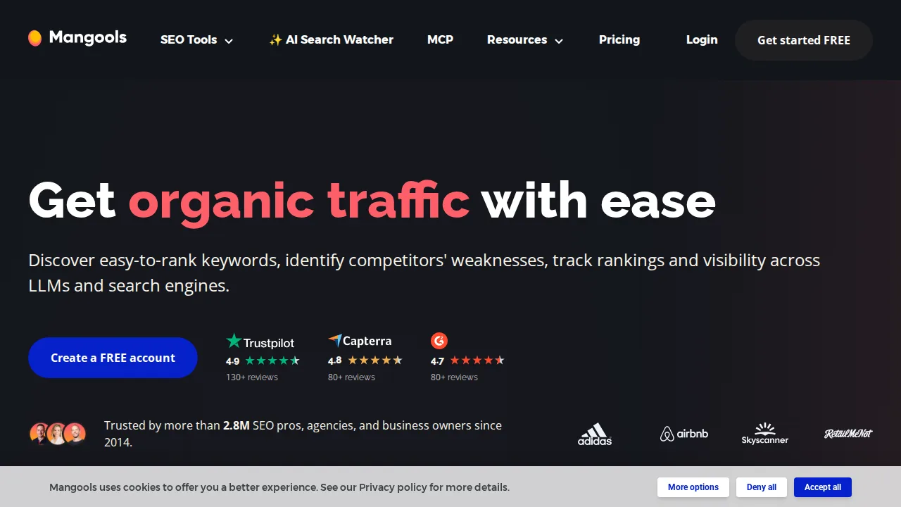 Mangools Product interface (marketing site capture)
