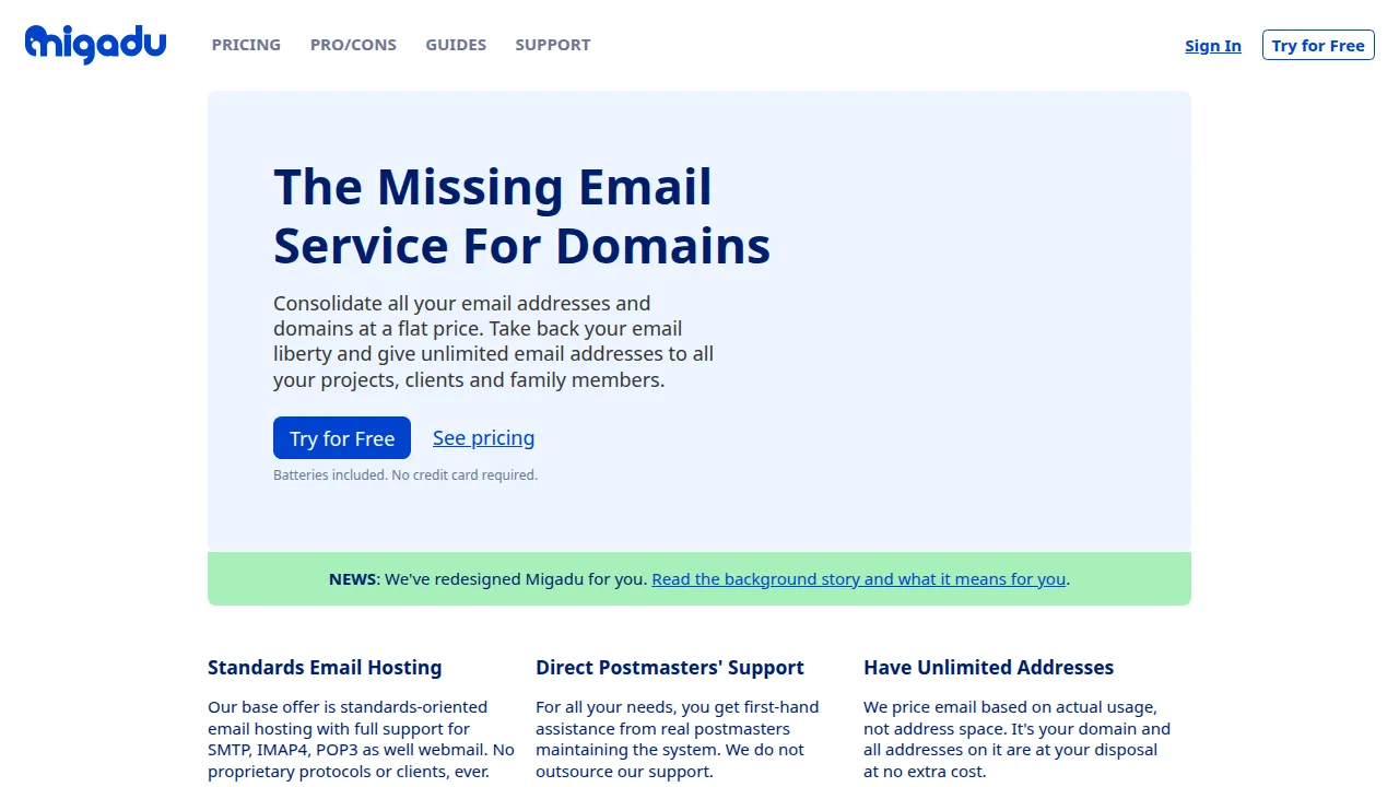 Migadu Product interface (marketing site capture)