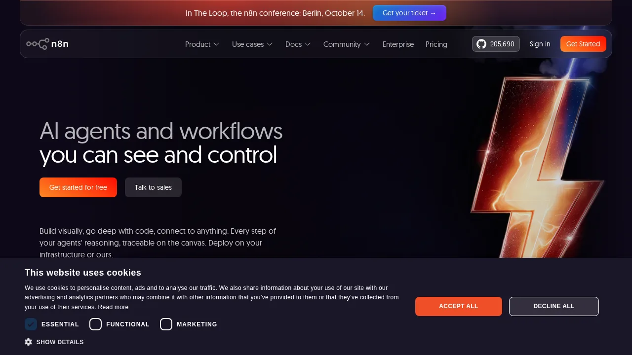 n8n Product interface (marketing site capture)