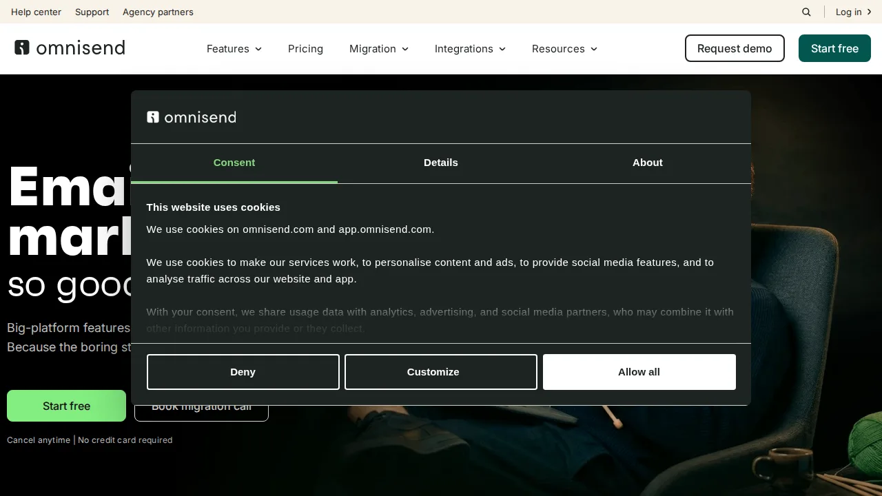 Omnisend Product interface (marketing site capture)