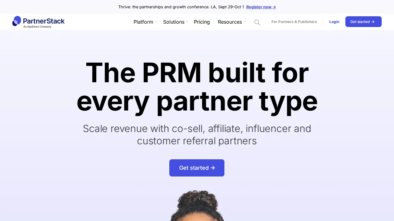 PartnerStack Product interface (marketing site capture)