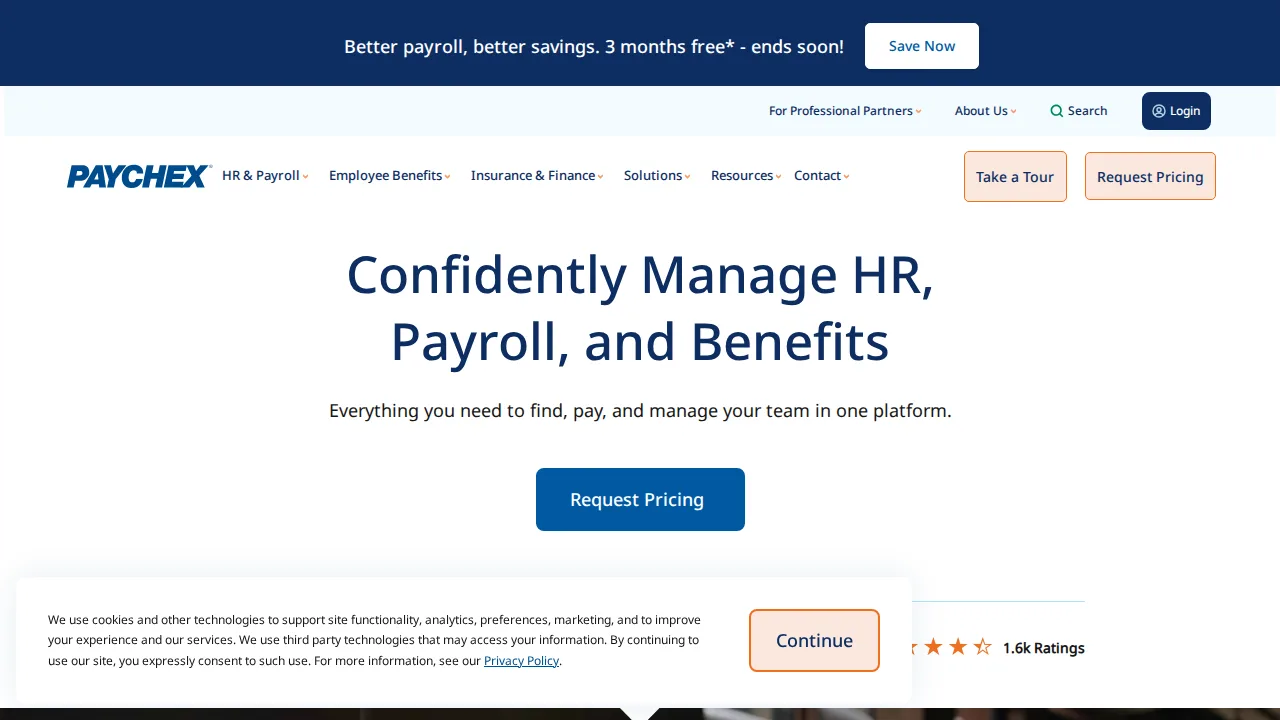 Paychex Product interface (marketing site capture)