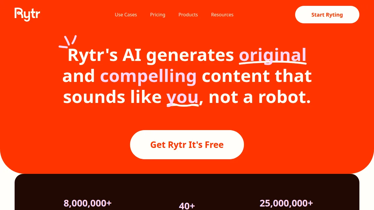 Rytr Product interface (marketing site capture)