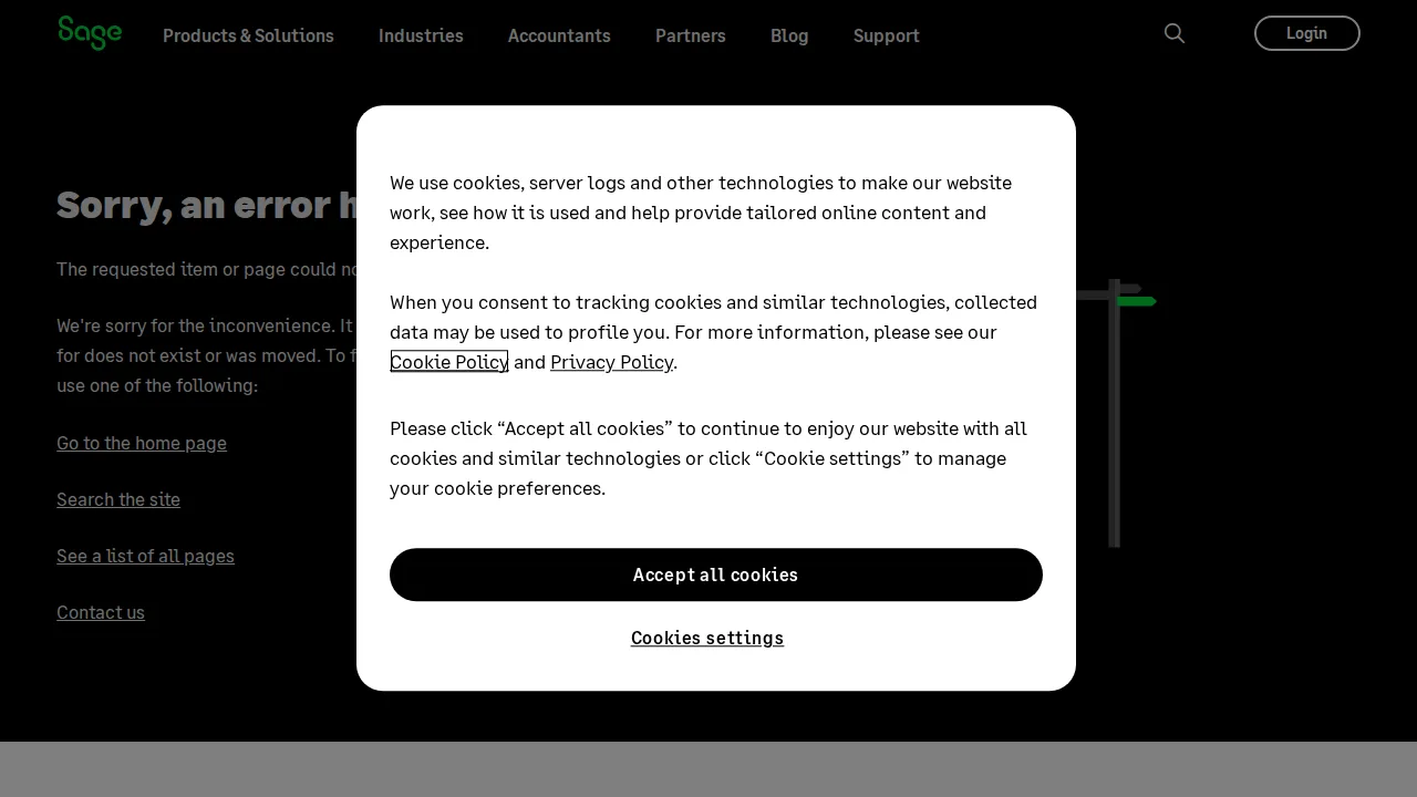 Sage Accounting Product interface (marketing site capture)