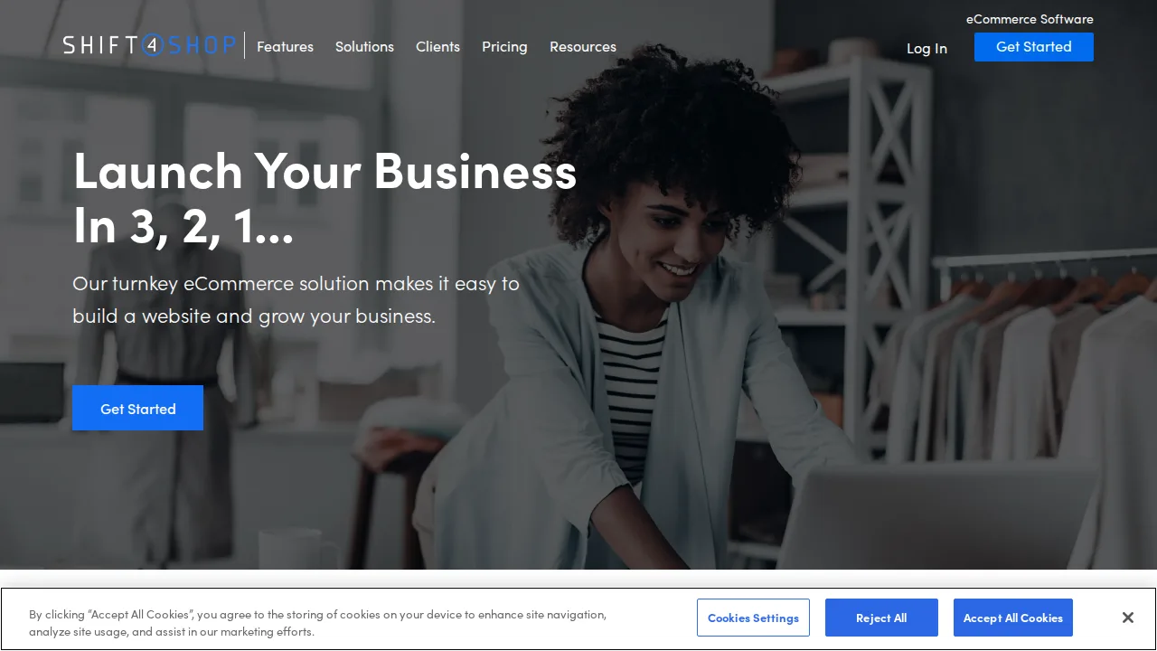 Shift4Shop Product interface (marketing site capture)