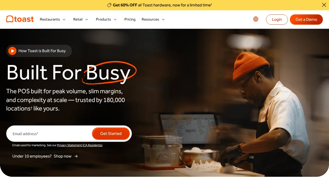 Toast Product interface (marketing site capture)