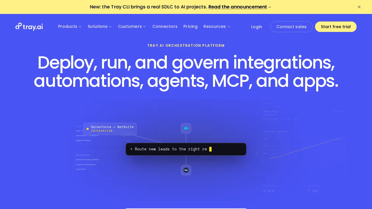 Tray.io Product interface (marketing site capture)
