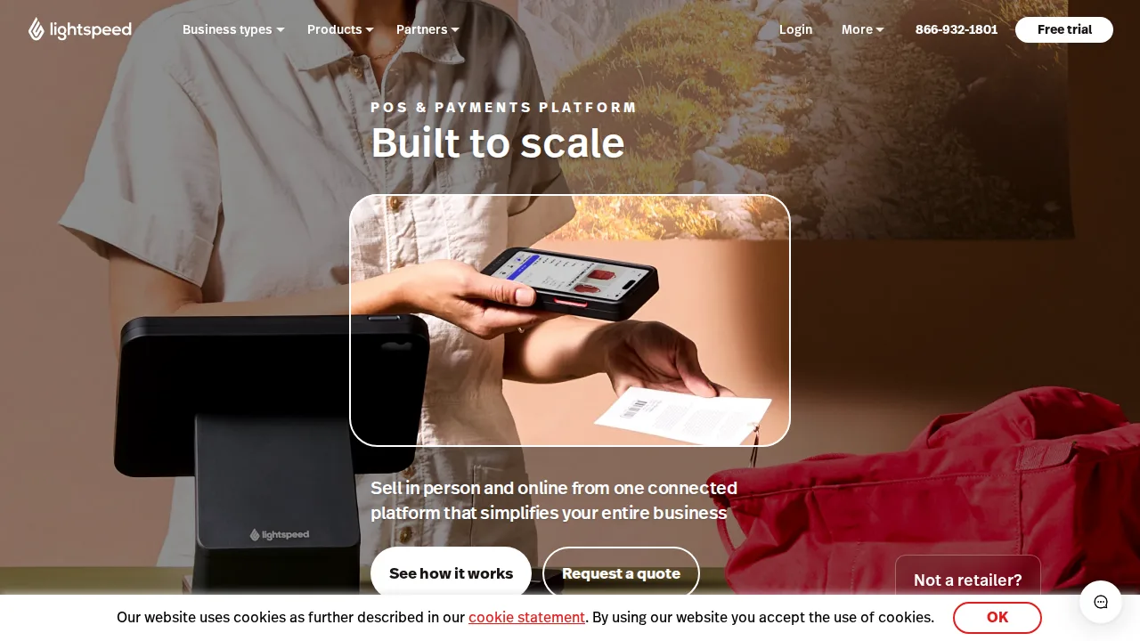 Vend (Lightspeed) Product interface (marketing site capture)