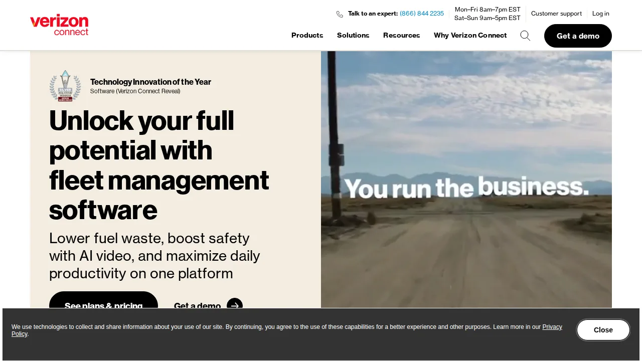 Verizon Connect Product interface (marketing site capture)
