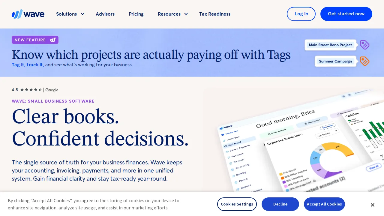 Wave Product interface (marketing site capture)