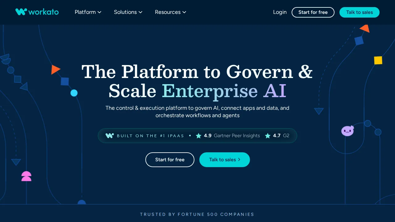 Workato Product interface (marketing site capture)