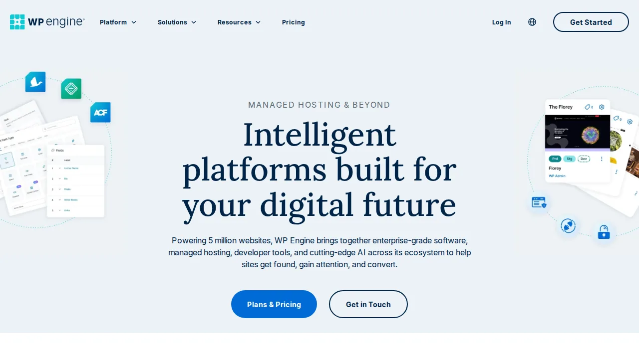 WP Engine Product interface (marketing site capture)