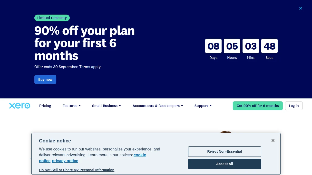 Xero Product interface (marketing site capture)