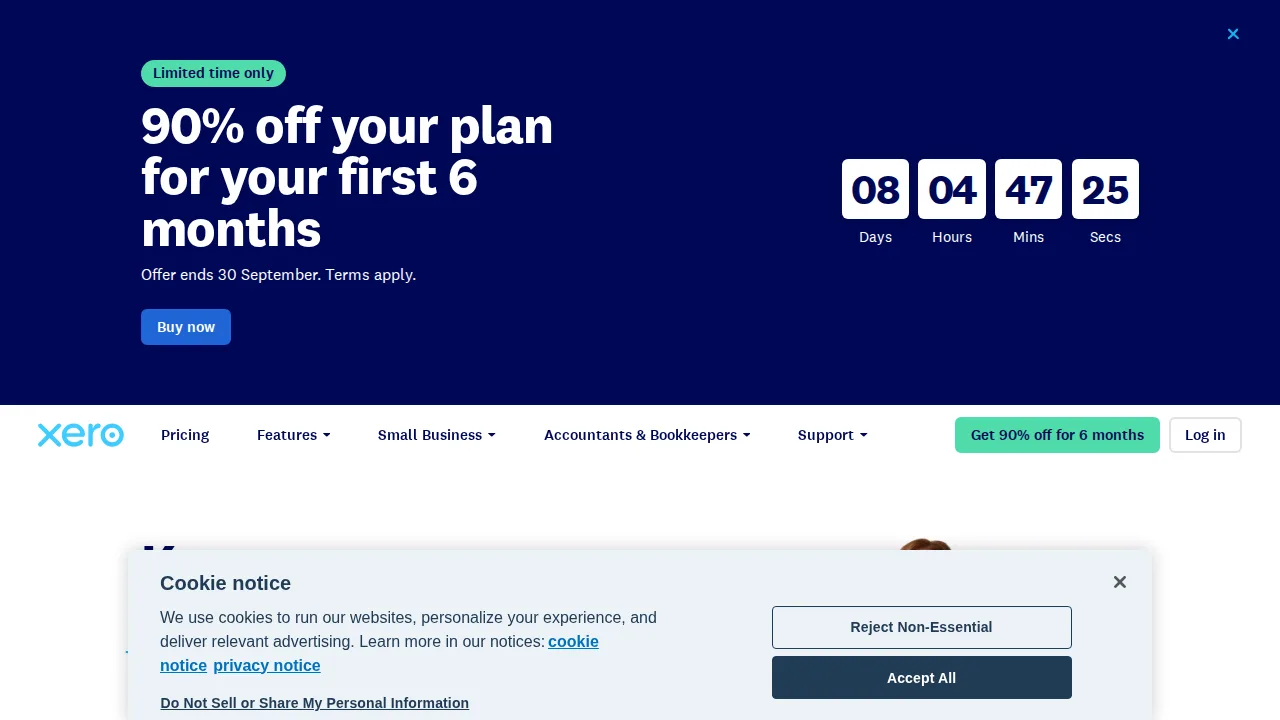 Xero Invoicing Product interface (marketing site capture)